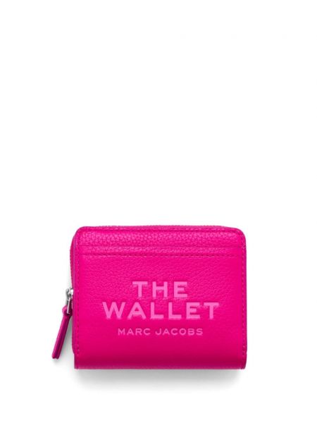 Raštuotas iš natūralios odos piniginė Marc Jacobs rožinė