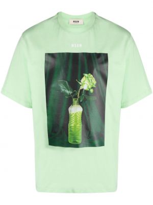 T-shirt con stampa Msgm verde