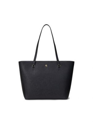Elegant leder shopper handtasche mit taschen Lauren Ralph Lauren schwarz