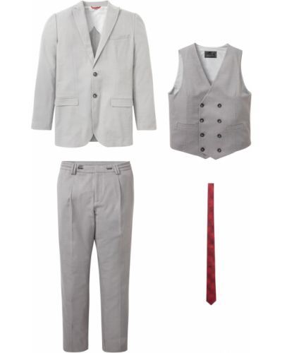 Oblek (4dílná souprava): sako, kalhoty, vesta, kravata Bonprix