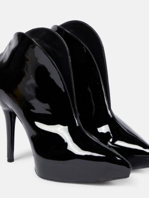 Кожени обувки до глезена от лакирана кожа Alaã¯a черно