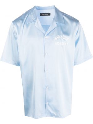 Копринена риза с принт Nahmias синьо