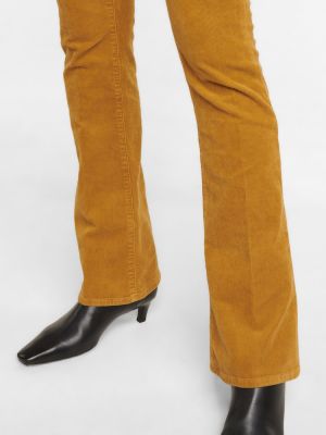Relaxed fit ravne hlače iz rebrastega žameta 7 For All Mankind oranžna