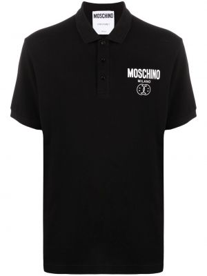 Brodert poloskjorte Moschino svart