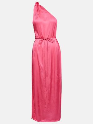 Атласное платье Poupette St Barth розовое