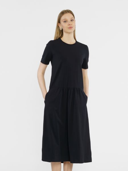 Чорна бавовняна сукня міді Arber