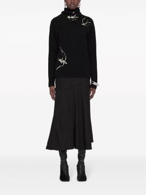 Asymetrické midi sukně Jil Sander černé