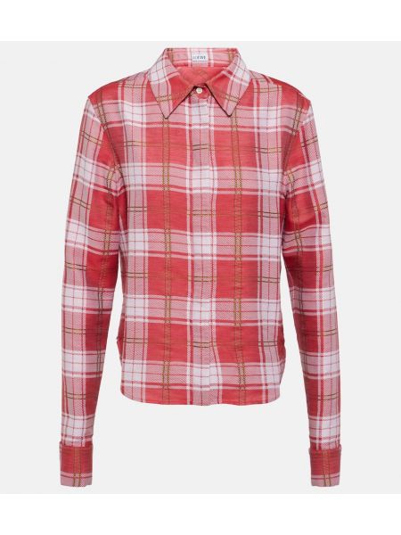 Pledinė medvilninė šilkinė marškiniai Loewe