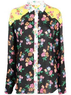 Bluza s cvetličnim vzorcem s potiskom Msgm črna