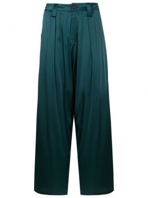 Hedvábné rovné kalhoty Uma | Raquel Davidowicz zelené