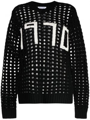 Вълнен пуловер от мерино вълна Bella Freud черно