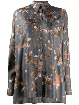 Oversize блуза на цветя Brunello Cucinelli