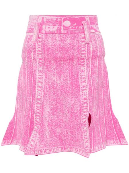 Rozšírená sukňa s vysokým pásom s potlačou Ph5 ružová