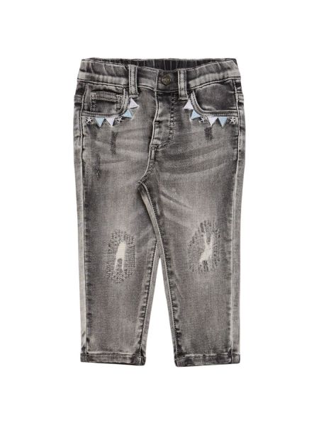 Bomull stretch jeans for gutter Monnalisa grå