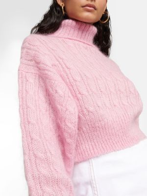 Džemper od mohera Ganni ružičasta