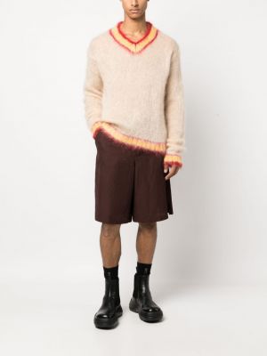 Sweter w paski z dekoltem w serek Marni