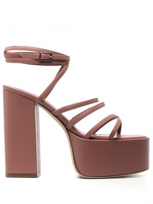 Kožne sandale s platformom Paris Texas ružičasta