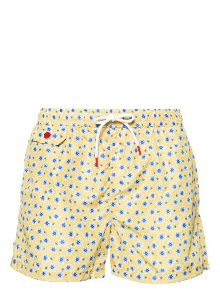 Pantaloni scurți cu model floral cu imagine Kiton galben