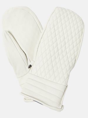 Стеганые кожаные перчатки Fusalp белые