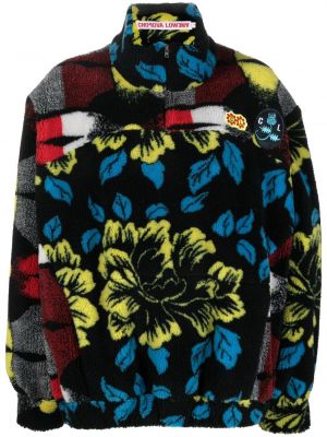 Pulover din fleece cu model floral cu imagine Chopova Lowena negru