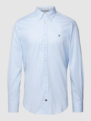 Koszula slim fit w paski Tommy Hilfiger Tailored błękitna