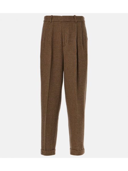 Tweed ull byxor med raka ben Polo Ralph Lauren brun