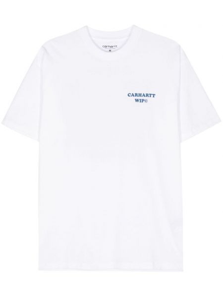 Raštuotas medvilninis marškinėliai Carhartt Wip balta