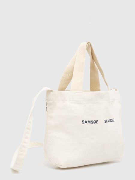Бавовняна сумка через плече Samsoe Samsoe бежева