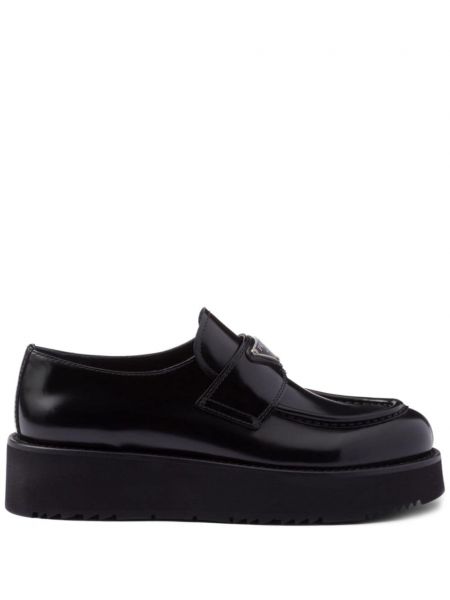 Bőr loafer Prada fekete