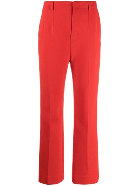 Pantalones rectos Saint Laurent rojo