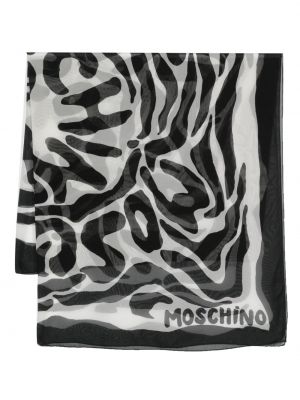 Hedvábný šál s potiskem se zebřím vzorem Moschino