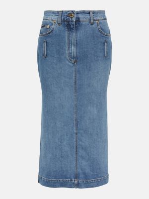 Džínsová sukňa s vysokým pásom Dolce&gabbana modrá