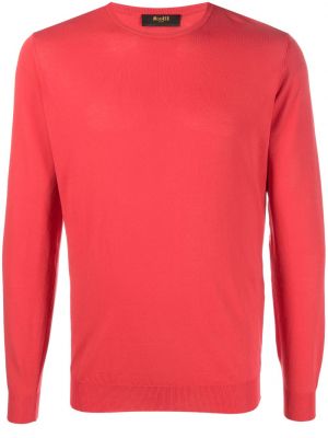 Памучен пуловер Moorer червено