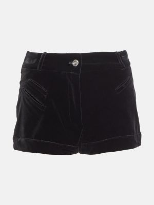 Pantalones cortos de terciopelo‏‏‎ de algodón Etro negro