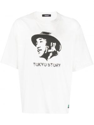 T-shirt con stampa con scollo tondo Undercover bianco