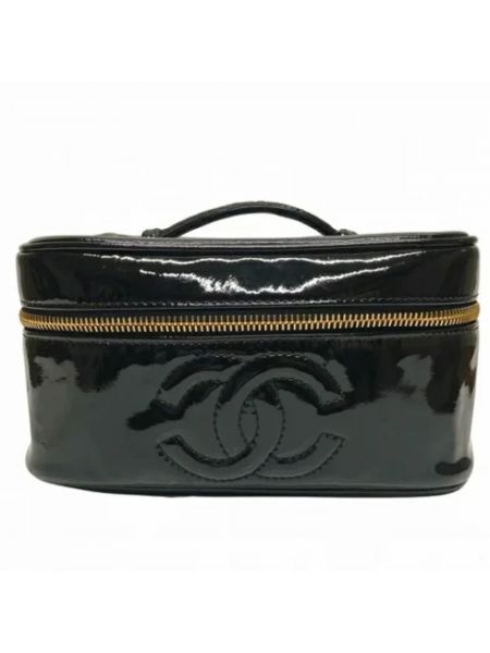 Retro leder tasche mit taschen Chanel Vintage schwarz