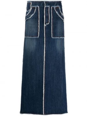 Дънкова пола с протрити краища Jean Paul Gaultier Pre-owned синьо