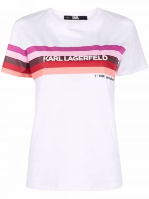 Camiseta a rayas Karl Lagerfeld blanco
