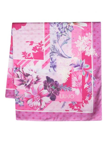 Virágos szatén sál nyomtatás Liu Jo rózsaszín