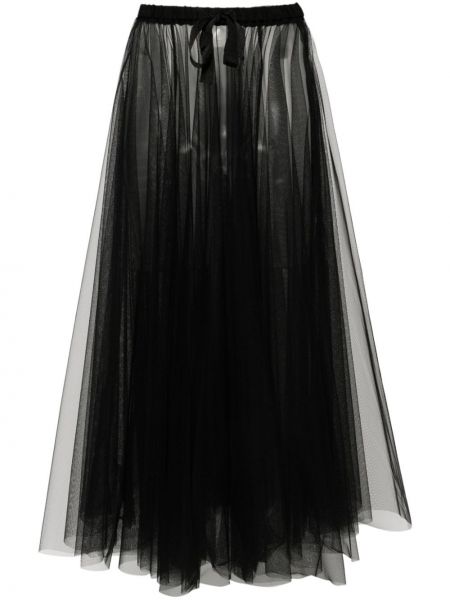 Tylová dlhá sukňa Forte Forte čierna