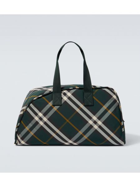 Kockovaná cestovná taška Burberry zelená