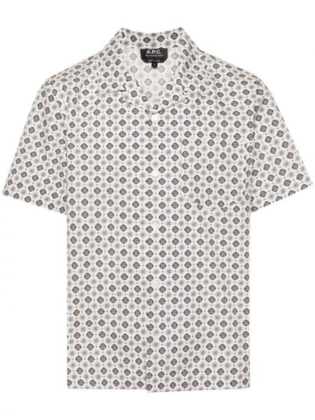 Βαμβακερό πουκάμισο με σχέδιο A.p.c. λευκό