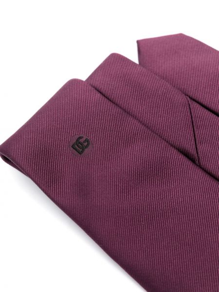 Šilkinis siuvinėtas kaklaraištis Dolce & Gabbana raudona