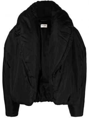 Oversized μεταξωτός μπουφάν Saint Laurent μαύρο
