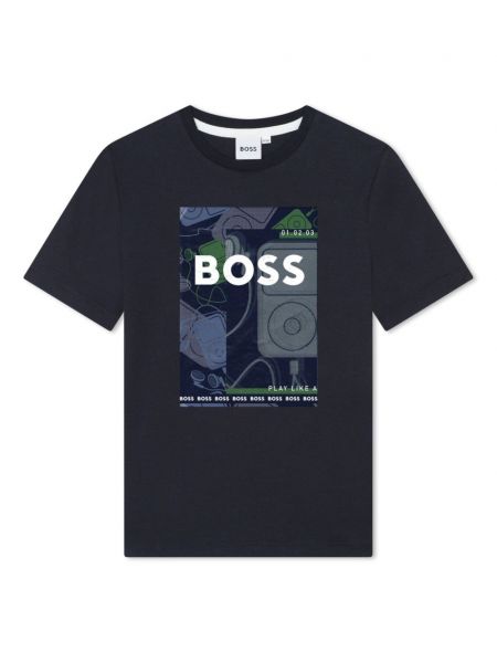 T-shirt for piger Boss Kidswear sort