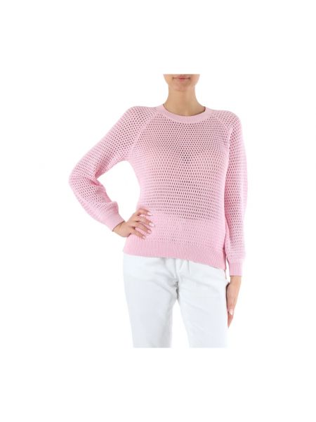 Jersey de algodón de tela jersey de cuello redondo Sun68 rosa
