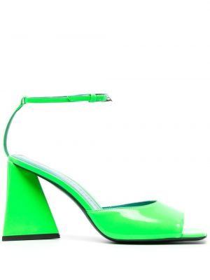 Kožené sandály The Attico zelené