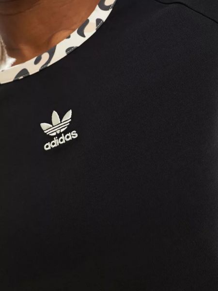 Леопардовая футболка с принтом Adidas Originals черная