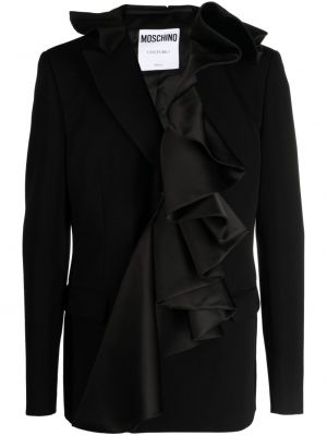 Volneni blazer z draperijo Moschino črna