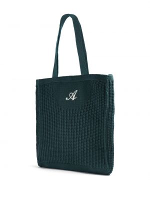 Shopper handtasche mit stickerei aus baumwoll Axel Arigato grün